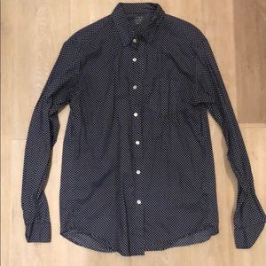 J Crew medium chambray shirt, blue/white